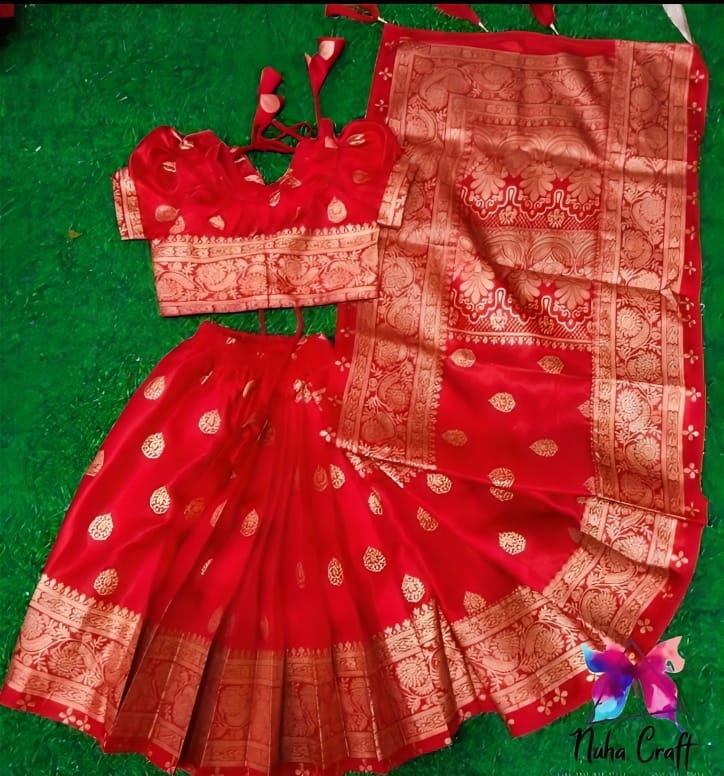 জাপানি সিল্ক বেনারসি Red