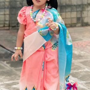 চান্দেরি সিল্ক - ডিজিটাল প্রিন্ট -রেডিশাড়ি