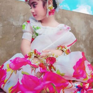 চান্দেরি সিল্ক - ডিজিটাল প্রিন্ট -রেডিশাড়ি