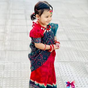 চান্দেরি সিল্ক - ডিজিটাল প্রিন্ট -রেডিশাড়ি