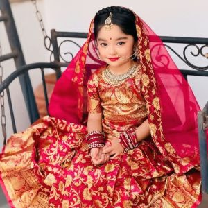 বেনারসি কাতান - লেহেঙ্গা (খয়েরি)