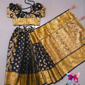লতা কাতান-রেডিশাড়ি (কালো)