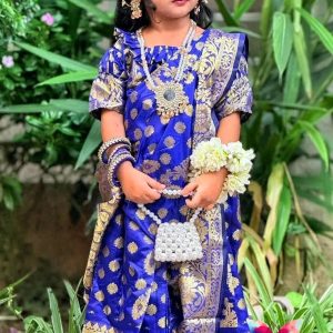লতা কাতান-রেডিশাড়ি (নীল)